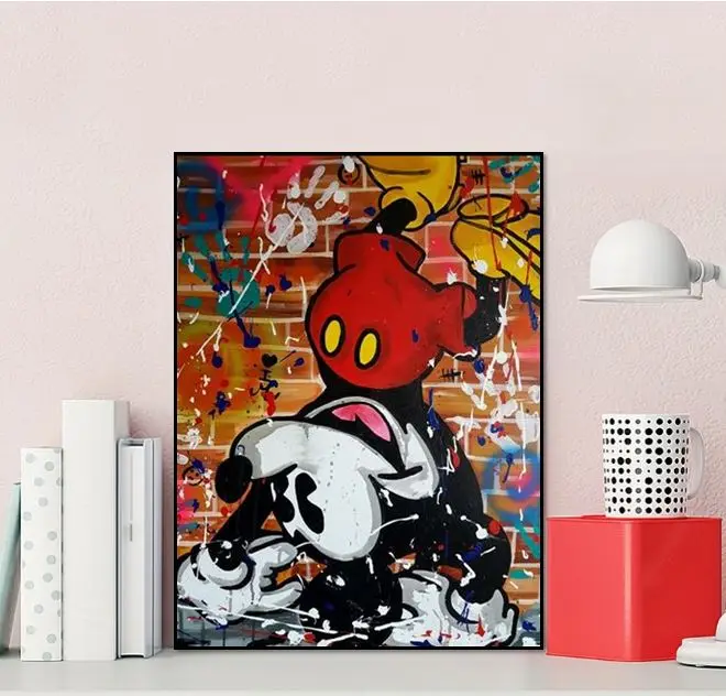 

hand painted pop art on canvas Alec monopoly graffiti street art good for bedroom decoration