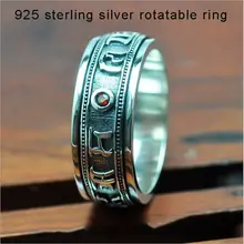 Good Luck Ring 100% Real Pure 925 Sterling Silver Ring Retro Engraved Mantra silver 925 big sizes Brand Men Jewelry HYR69