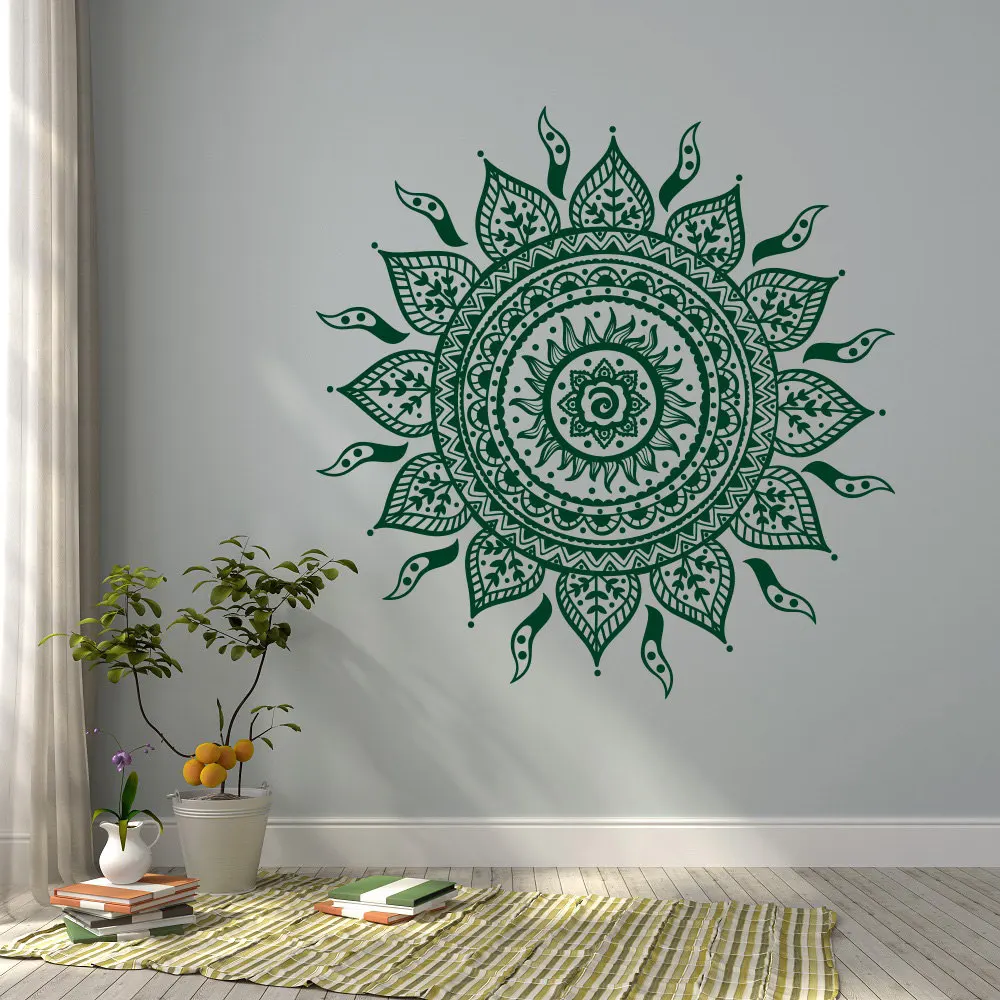 Como el sol Mandalas silueta complejo figura sala de estar dormitorio