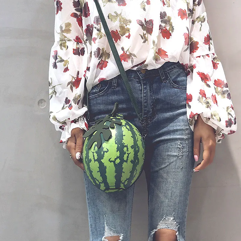 

Fashion Women Messenger Shoulder Bag Watermelon Shape PU Leather Mini Girls Crossbody Bags Handbag WML99