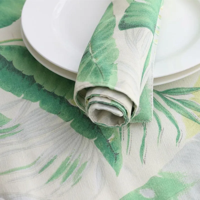 شحن مجاني الاستوائية النباتات الخضراء تحديد الموقع طاولة طعام السفينة القماش كوب عازل سادة المطبخ رف الفردية لجدول