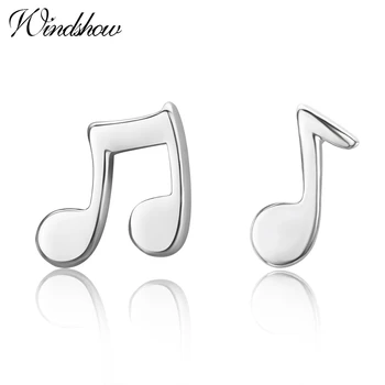 

Mini Cute 925 Sterling Silver Single&Double Note Stud Earrings For Women Girls Children Girls Kids Jewelry Orecchini Aros Aretes