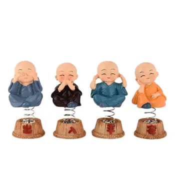 

A Set Of 4 Resin Cute Monk Car Decoration Q Version Cute And Lovely Style Car Ornaments Easy To Carry Chinese Style High Quality