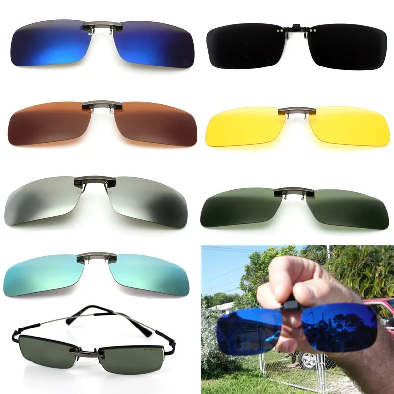 

Efficient Unisex Polarized Clip On Sunglasses Near-Sighted Driving Night Vision Lens Anti-UVA Cycling Riding Sunglasses Clip
