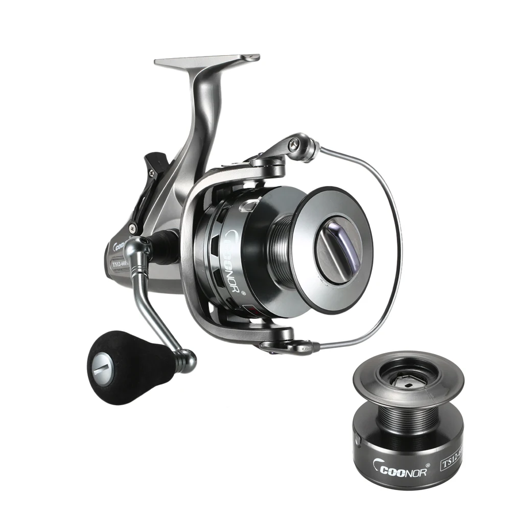 

COONOR TS12-60FR Carp Fishing Spinning Reel 4.3:1/6.3:1Two-Speed Gear Ratio 10+1BB Drag Front and Rear Drag Pesca