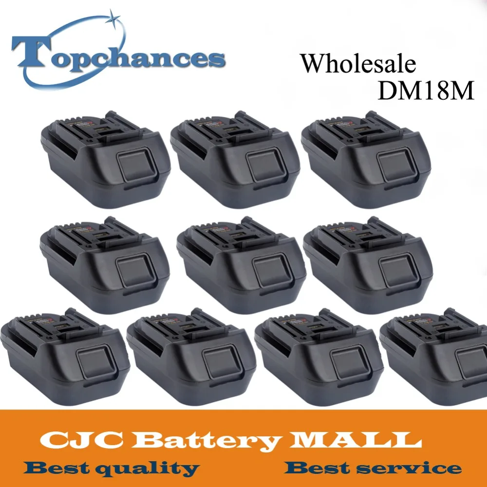 

Wholesale 10PCS 20V To 18V Battery Convertor Adapter DM18M to Li-Ion Charger For MAKITA BL1830 BL1850 Batteries