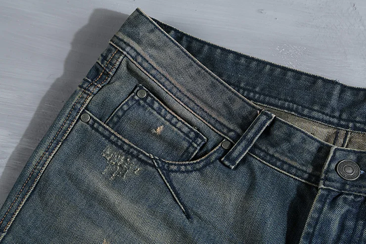 2017 мужские потертые Ретро повседневные модные джинсы, мужские брюки, горячая Распродажа, новый дизайн, облегающие мотоциклетные брюки