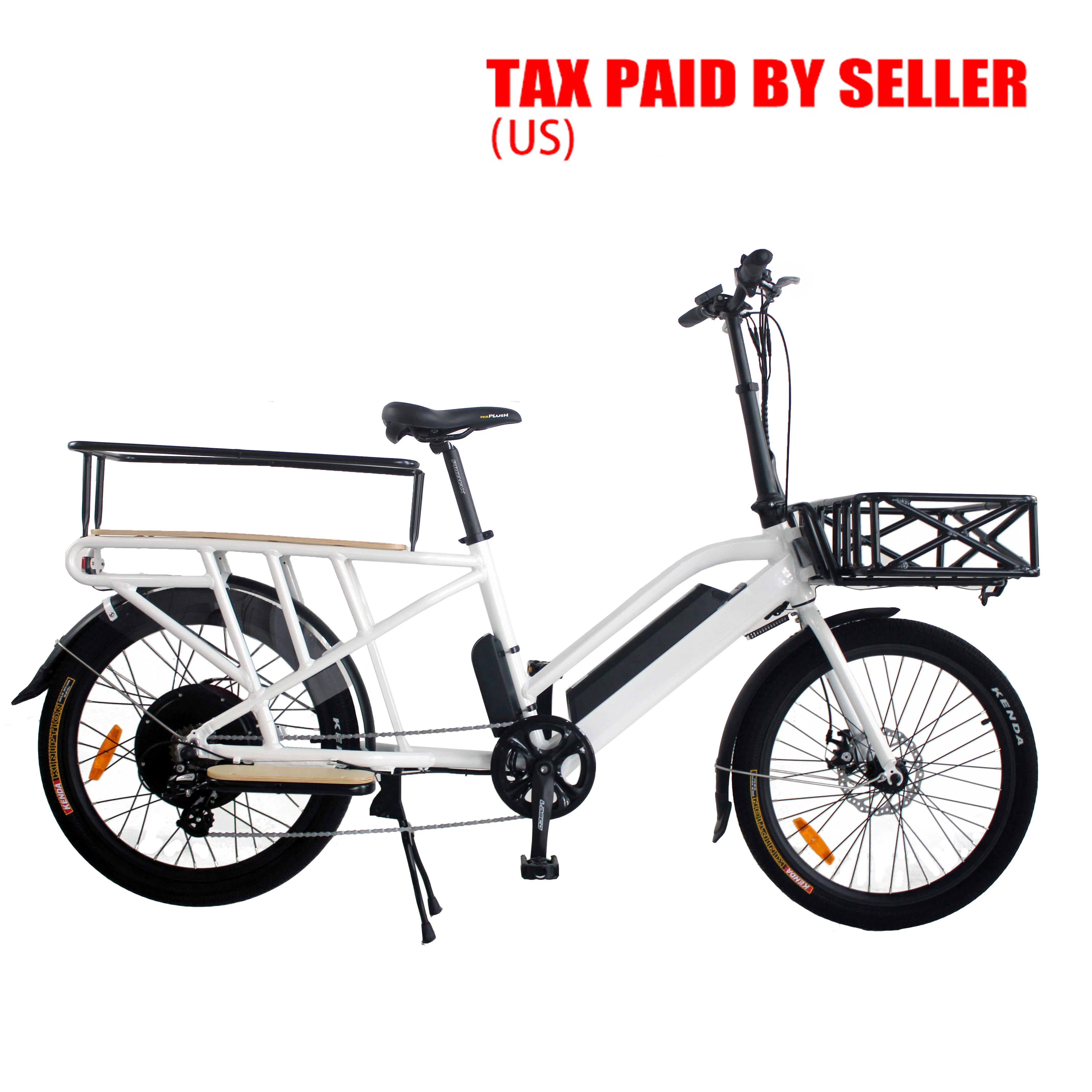 Cheap EUNORAU 24inch 48V750W Cargo Ebike with Rear Hub motor&500C Colorful Display for family or UberEats delivery/uberEats 0