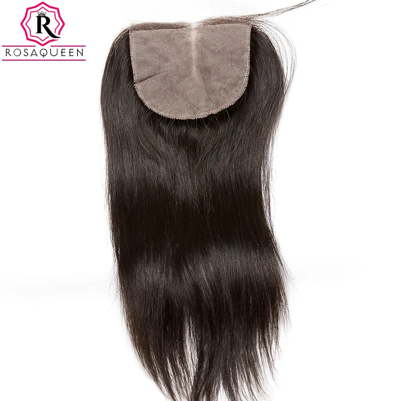 

Straight Silk Base Closure Brazilian Human Hair 4x4 Silk Base Lace Closure Free/Middle/Three Part Coarse Yaki Lace Closure