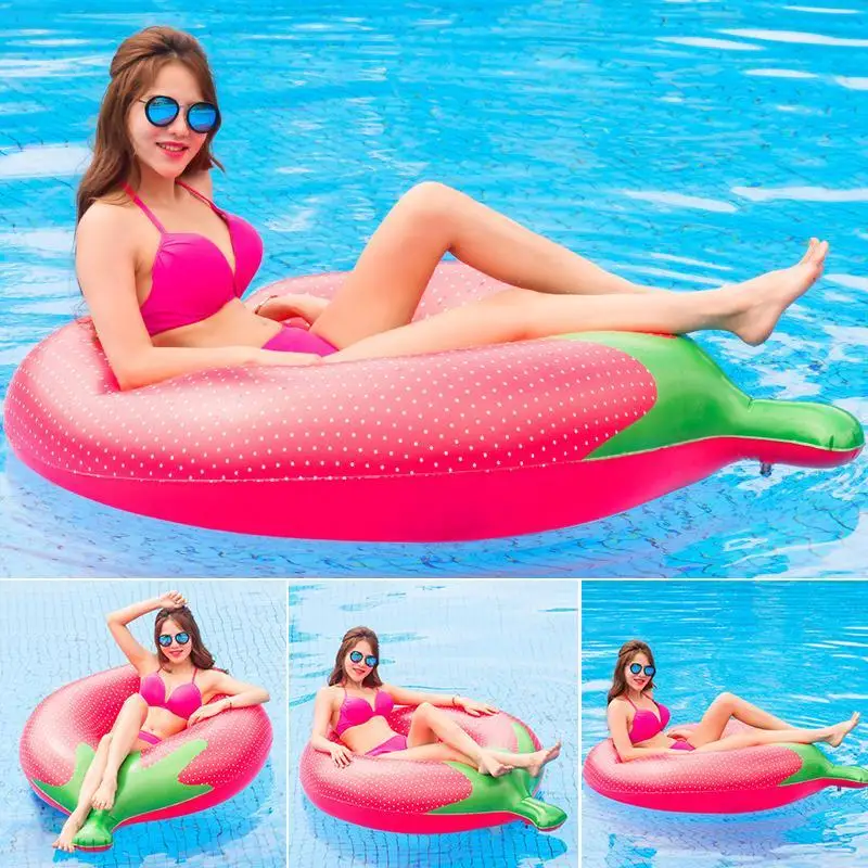 

Adult Inflatable Strawberry Round Shape Swimming Pool, Pool Beach Pink Swimming Ring