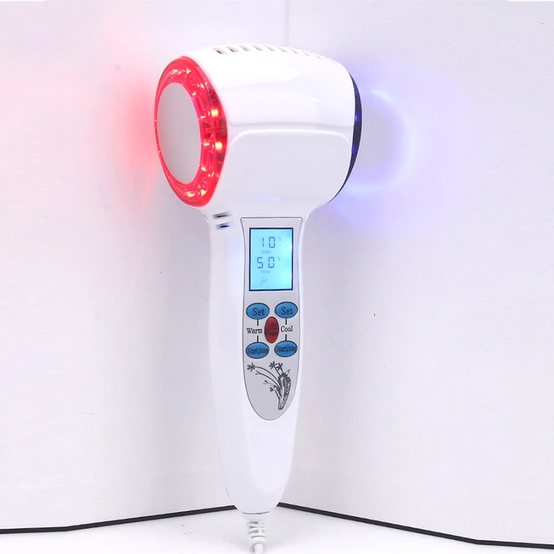 Face Care Device Hot Cold Hammer Cryotherapy Blue Photon Acne Treatment Skin Beauty Massager Lifting Rejuvenation Facial Machine