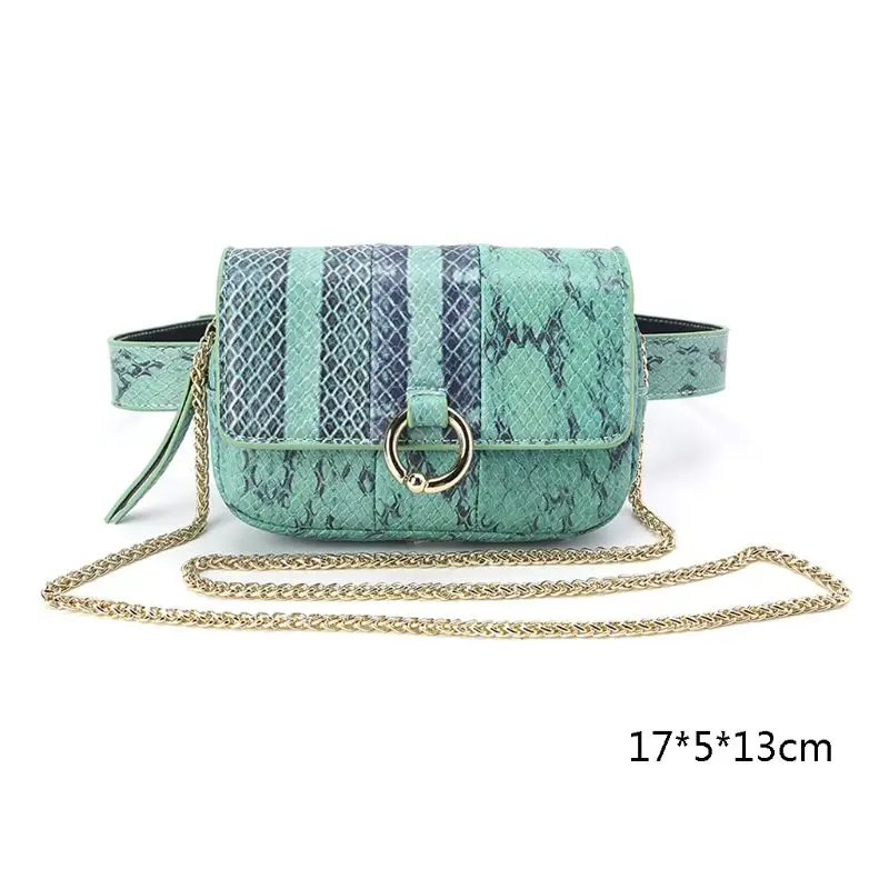 

Fashion Waist Fanny Hip Pack Python Belt Bag Pouch Travel Bum Mini Sling Shoulder Bags Women Small Purse