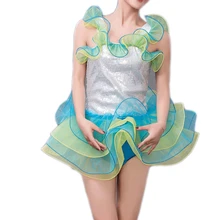 Профессиональные Балетные костюмы зеленое оранжевое танцевальное платье для девочек Женский танцевальный детский купальник для танцев и гимнастики Одежда для танцев