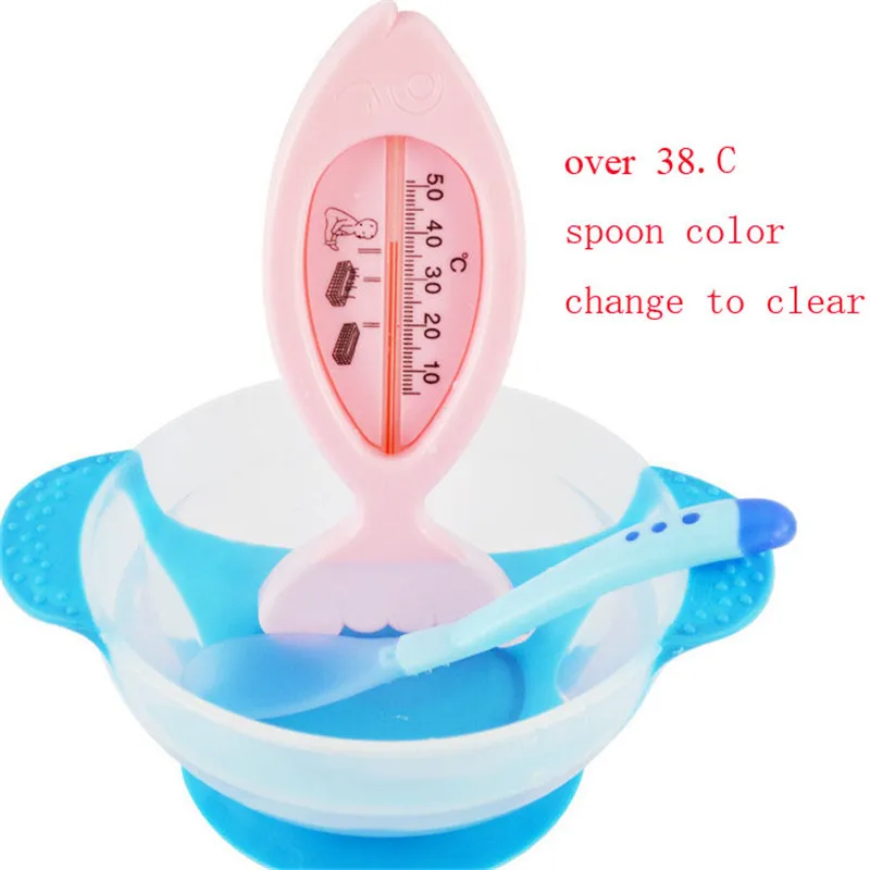 Bowl Spoon Dish Fork 3PC Baby Kids Bowl Baby Temperature Sensing Spoon Bowl Learning Dishes With Suction Cup Assist food Bowl Spoon Dish Fork 3PC Baby Kids Bowl Baby Temperature Sensing Spoon Bowl Learning Dishes With Suction Cup Assist food