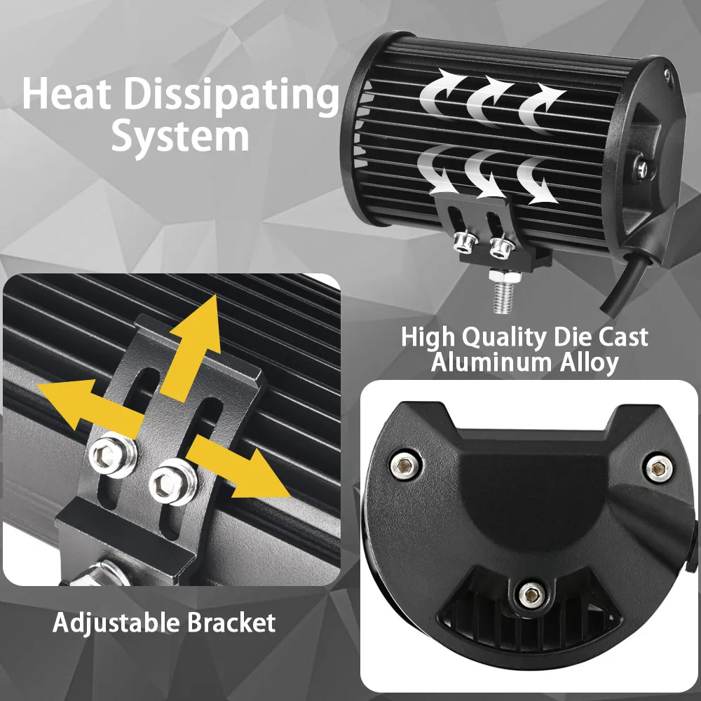2 шт. 5,2 дюймов светодиодный бар светодиодный рабочий светильник бар вождения Offroad Лодка автомобиль тягач 4x4 внедорожник ATV 12V 24V Номинальный 72 Вт фактический 18 Вт