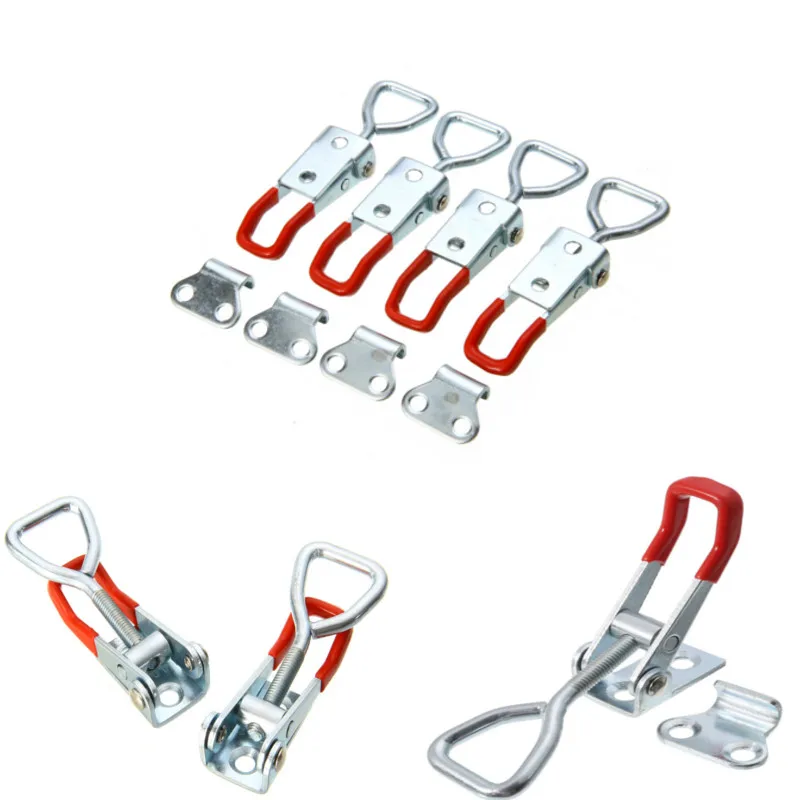 

2 Pair Adjustable Toggle Latch Catches Toggle Catches Lock Cabinet Boxes Lever Handle Clamp Hasp Durable Galvanized Iron Hasps