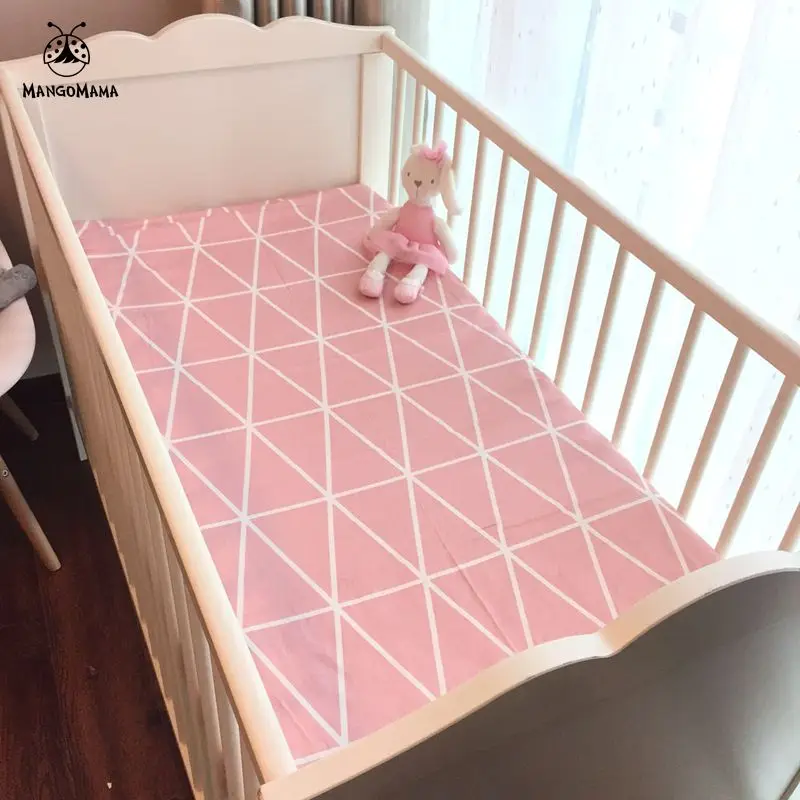 (Fitted sheet 1pcs) Baby bed mattress cover 1pcs 100 cotton baby bed sheet for baby girl boys