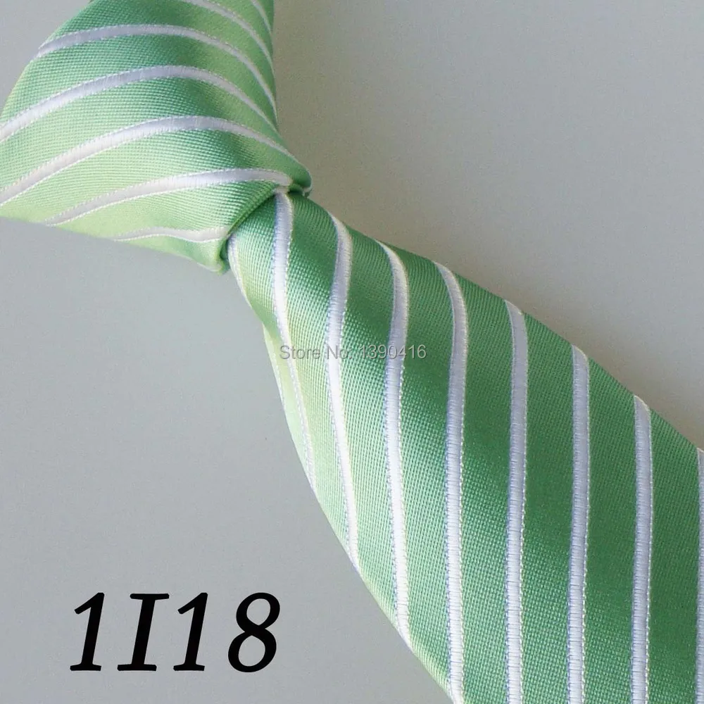 

2018 Latest Version Men's Ties Border Light Green/White Tilted Striped Necktie Gravata Good Tie For Men Groom Best Men Necktie