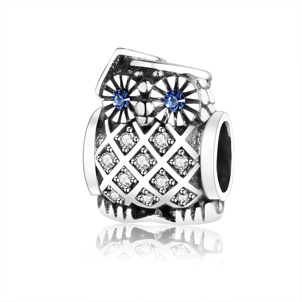 

Fit Original Pandora Charms Bracelet 100% Authentic Real 925 Sterling Silver Beads Owl Animal Charm DIY Jewelry Making Berloque