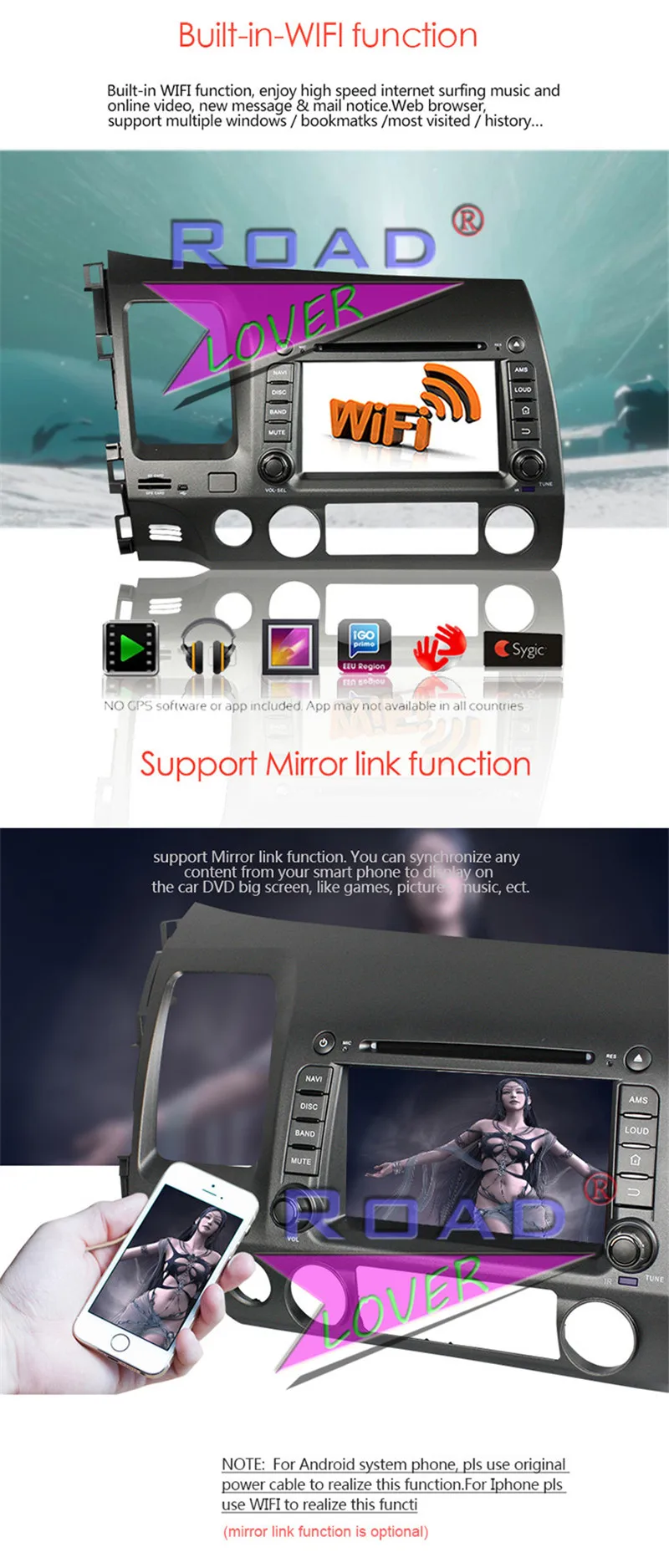 Clearance Roadlover Android 9.0 Car DVD Player Radio For Honda Civic 2006 2007 2008 2009 2010 2011 LHD Stereo GPS Navigation Magnitol 2Din 10