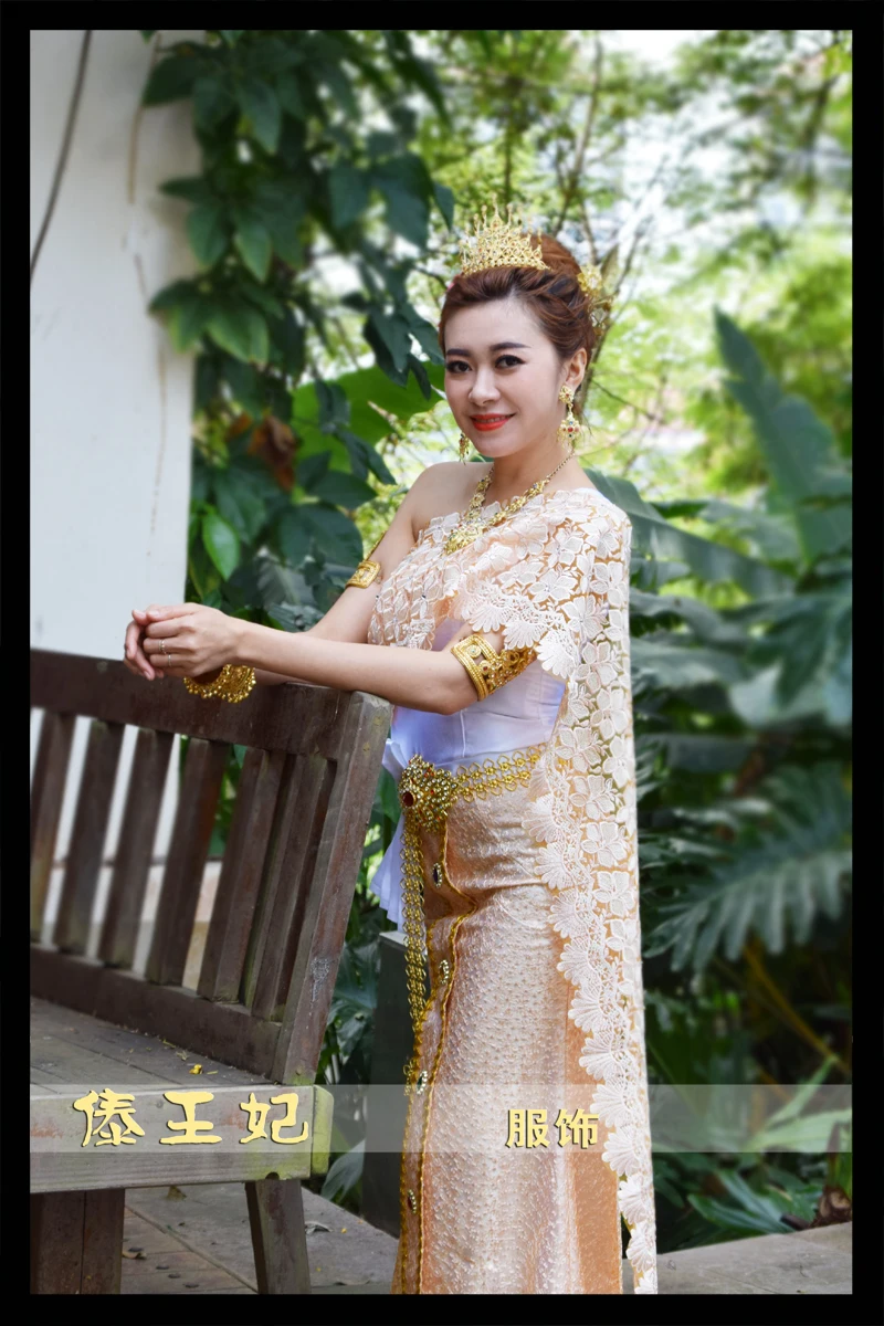 Dai принцесса тайское платье включает шарф традиционный стиль фотостудия наряд Свадьба брызги Таиланд королева фестиваль платье