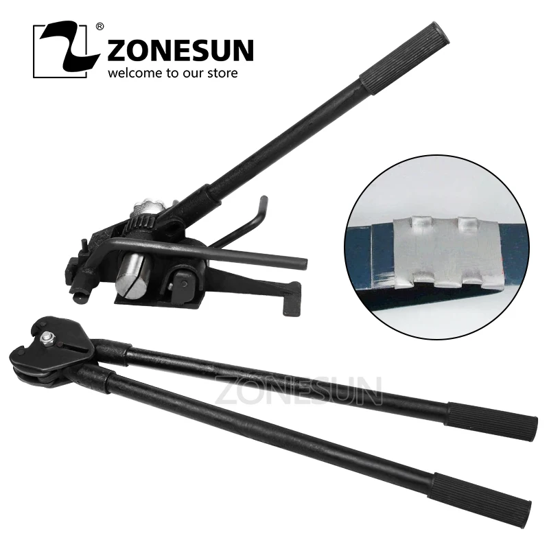 ZONESUN HM-93 New General Manual Steel Band Strapping Tool Steel Strapping Tensioner And Sealer For Steel Strap 32mm Cartons ZONESUN HM-93 New General Manual Steel Band Strapping Tool Steel Strapping Tensioner And Sealer For Steel Strap 32mm Cartons
