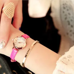 Высококачественные Женские кварцевые часы наручные часы кожаный ремешок Часы женские повседневные Простые наручные часы женские модные