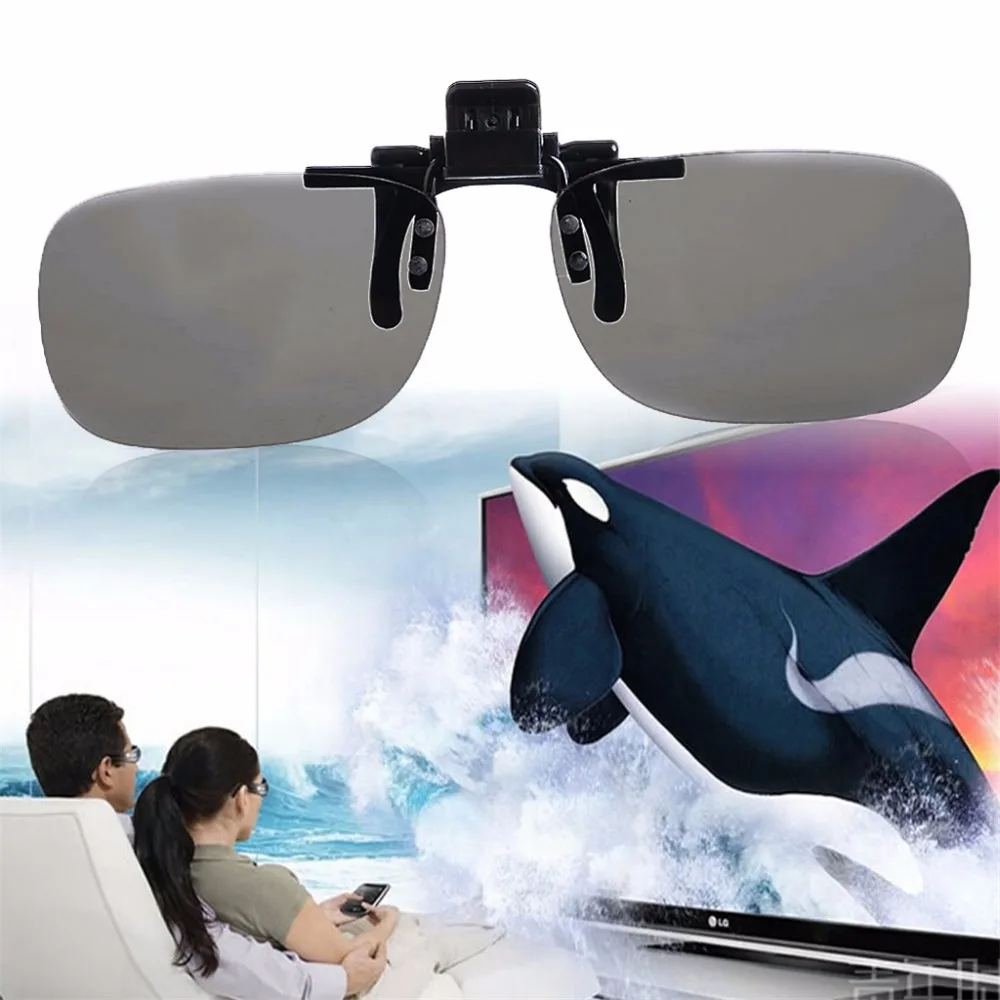 1 Pair Clip On Type Passive Circular Polarized 3D Glasses Clips for 3D TV Movie