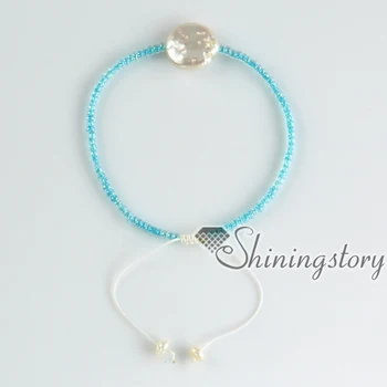 

fresh water pear bracelets beaded wrap bracelets glass sead beads bracelet drawstring adjustable