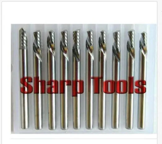 10 шт вниз отрезать один флейта sprial левша CNC фрезы 3 175 мм 6 | Инструменты