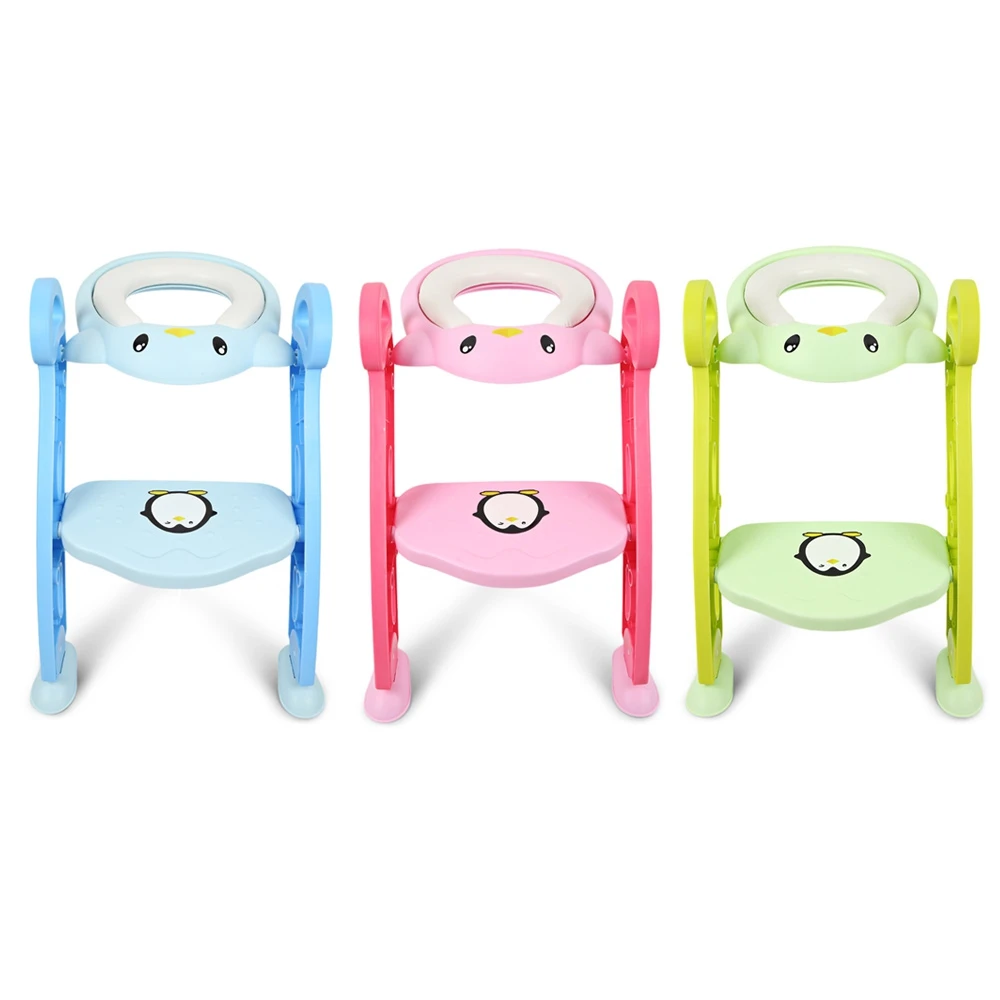 

Baby Toddler Potty Training Seat with Non-slip Toilet Ladder Adjustable PP Folding Seat Ladder Infant Toilet Training