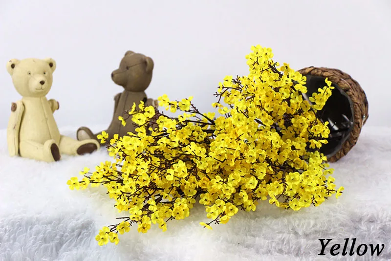 Искусственный ребенок дышит один цветок Моделирование дома свадебное украшение имитация цветок невесты держащие цветы - Цвет: Цвет: желтый