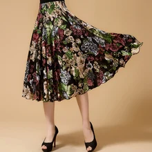 Новые летние модные повседневные богемные эластичные юбки с высокой талией и принтом для мамы и женщин среднего возраста