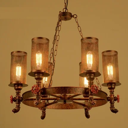 

Loft Style Iron Water Pipe Pendant Light Fixtures Edison Vintage Industrial Lighting Indoor Dining Room Creative Hanging Lamp