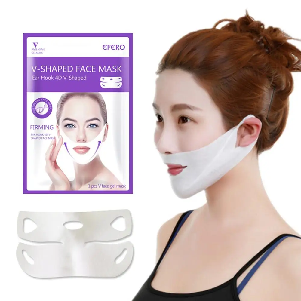 4D Double V Face Shape Tension Firming Mask Paper Slimming Face Lifting Mask Firming Thin Masseter 2