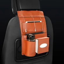 PU Leather Car Seat Back Storage Organizer Multipurpose USB Charger for Dodge Penault Subaru Mitsubishi interior accessories