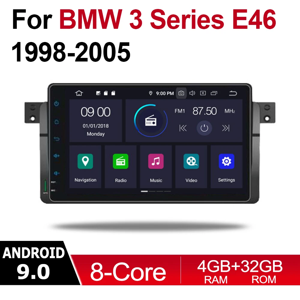 

9" Android Car Multimedia player 2 Din WIFI GPS Navigation Autoradio For BMW 3 Series E46 1998~2006 touch screen Bluetooth WIFI