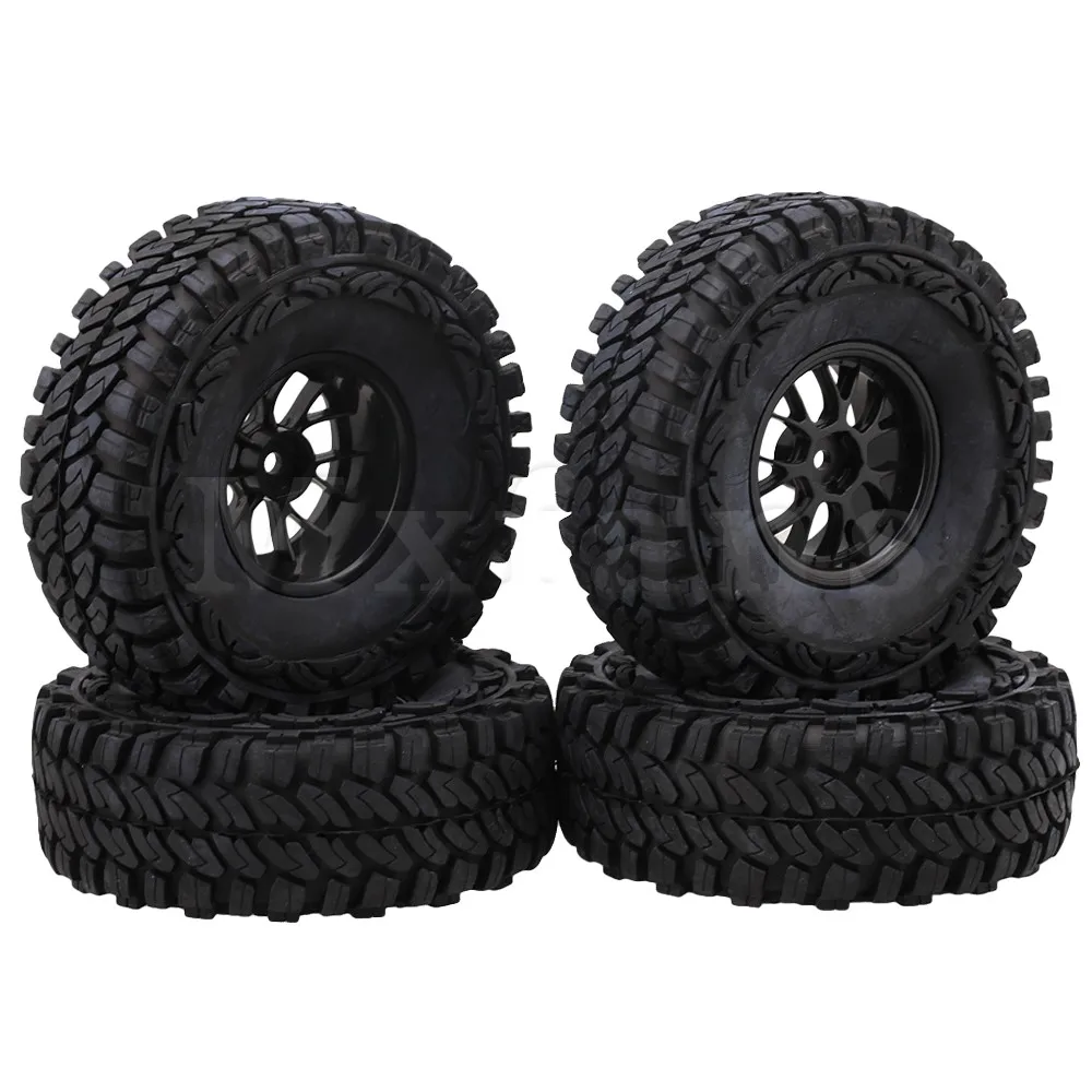 Mxfans 1 9 inch Black Plastic Y Shape Wheel Rims 115mm OD Rubber Tires for RC1