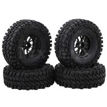 Mxfans 1 9 inch Black Plastic Y Shape Wheel Rims 115mm OD Rubber Tires for RC1