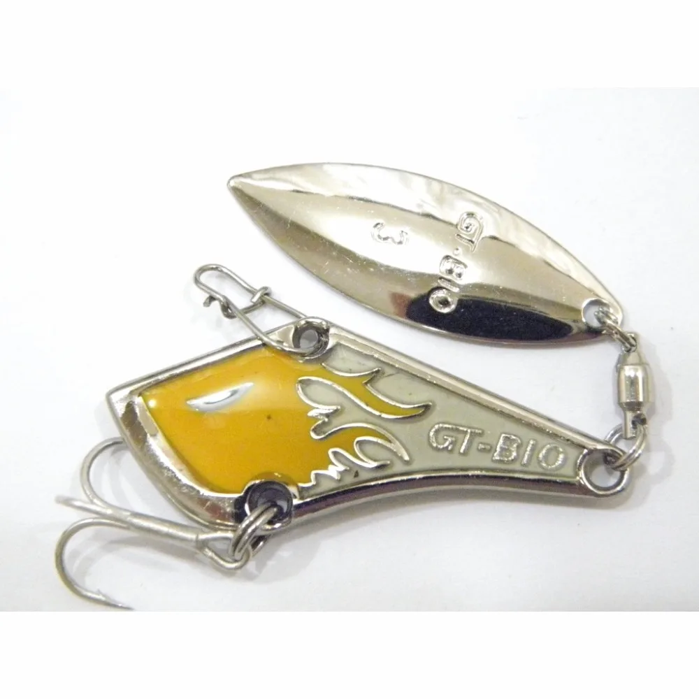 WLure 10 г GT-BIO бренд желтая голова с серебряной ложкой рыболовная приманка лезвие Приманка VIB твердая приманка Тонущая Вертикальная приманка SP201F2