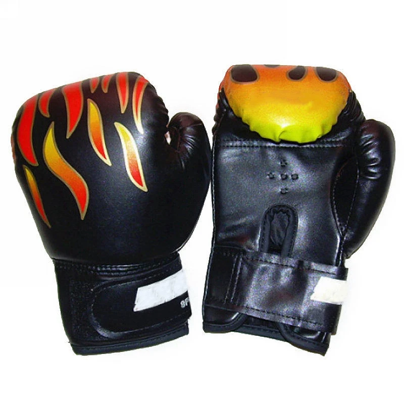 Professional 1 Pair Child Boys Flame Boxing font b Gloves b font Punch For Kids Beginner