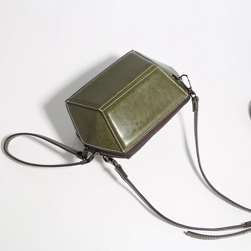 

New fashion diamond design Women's Genuine Leather Vintage Flap bag Crossbody Messenger Bag #JZL6809
