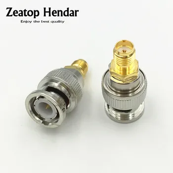 

50Pcs Brass BNC Male Plug to SMA Female Jack Straight RF Coax Adapter 50ohm Connector High Quality