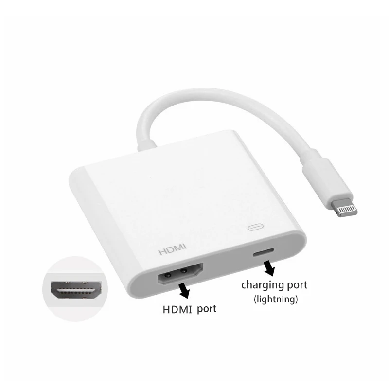 Lightning Digital AV Adapter Lightning to HDMI 1080P AV Conversion Connector with Lightning Charging Port for iPhone iPad EY01 Lightning Digital AV Adapter Lightning to HDMI 1080P AV Conversion Connector with Lightning Charging Port for iPhone iPad EY01