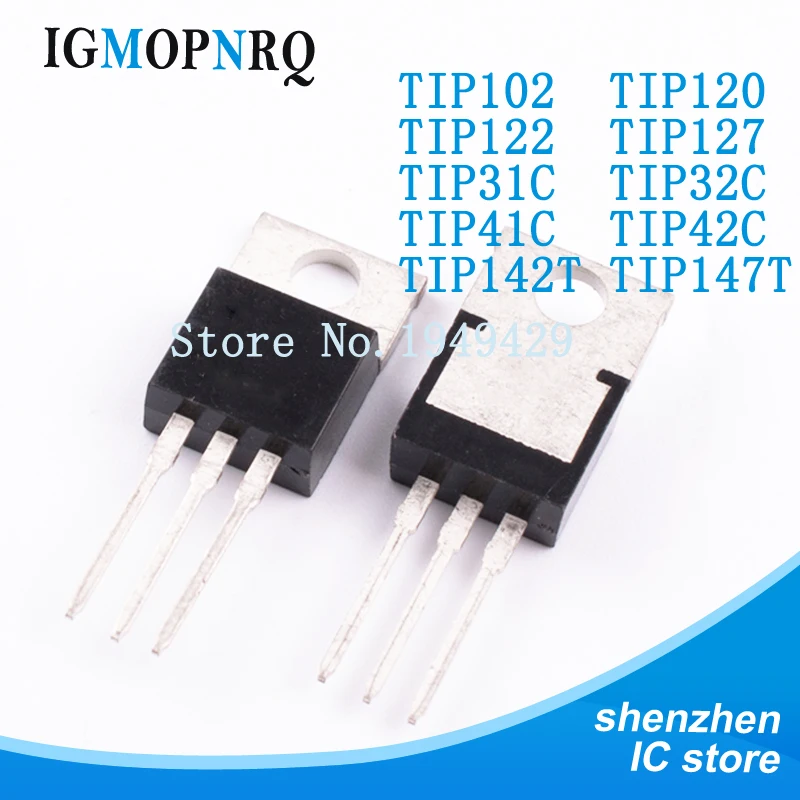 10 шт. транзисторы TIP102 TIP120 TIP122 TIP127 TIP31C TIP32C TIP41C TIP42C TIP142T TIP147T TO 220|Интегральные схемы| |