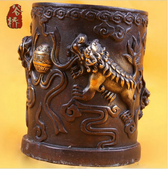 

B0601 418Bronze sculpture, three crafts pen copper pen gift decoration pen copper decoration statue