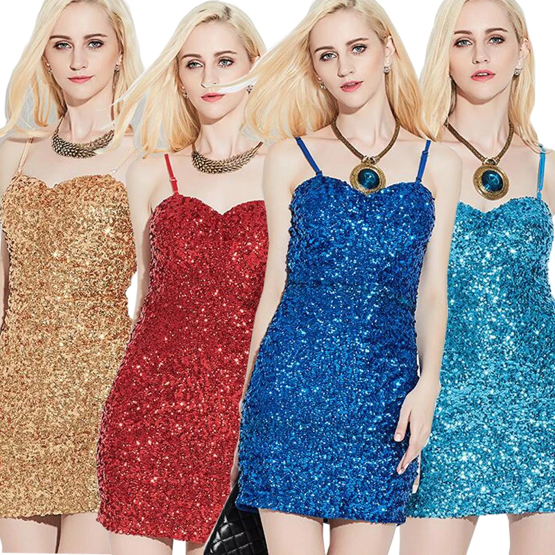 11 Colors Women Modern Sequined Dancing Dress Costume Party