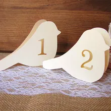 Пользовательские Любовь Птицы Свадебные настольные номера таблички для вина стекло эскорт день рождения помолвка пустые карточки с именем