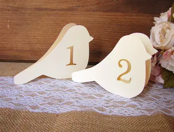 

custom love birds Wedding table numbers Placecards Wine Glass Escort birthday engagement Blank Reception Place Name Cards