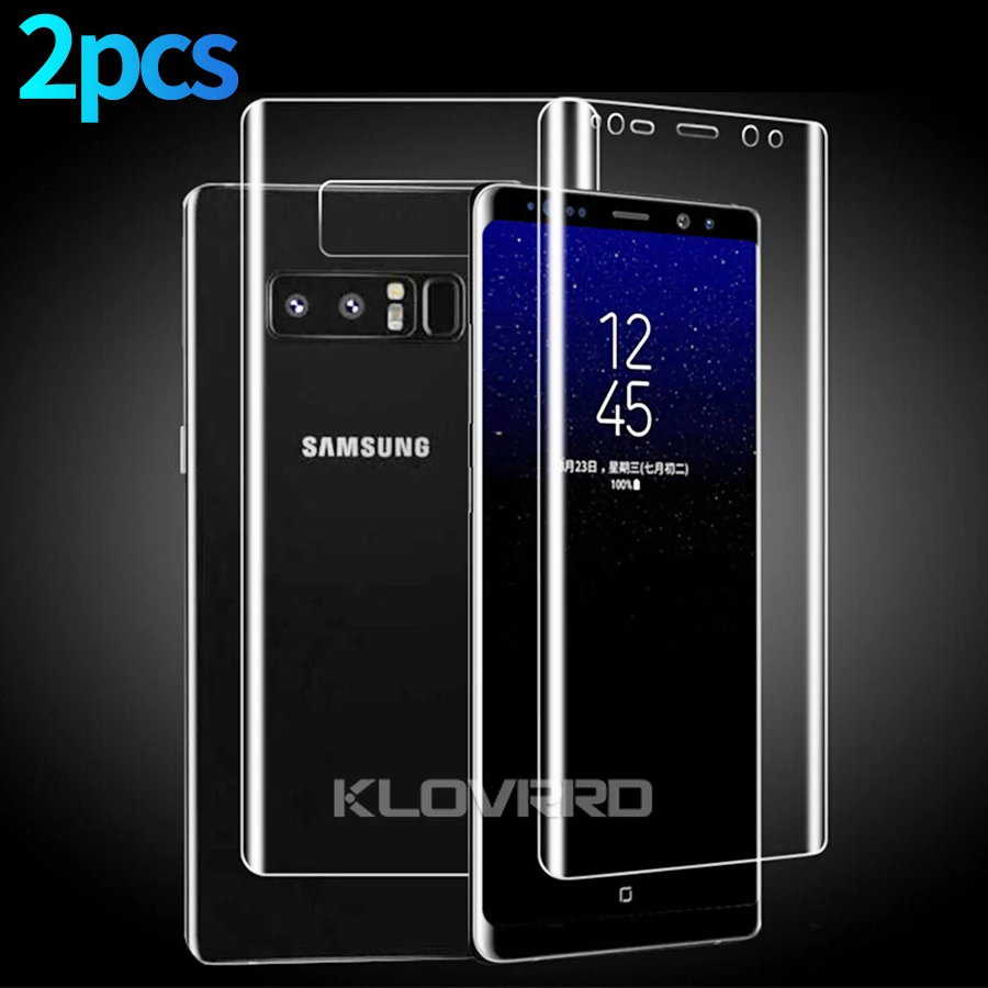 

2pcs For Samsung Galaxy Note 9 Screen Protector Front Back 3D Full Cover PET Soft Protective Clear transparency Film Glue Note9